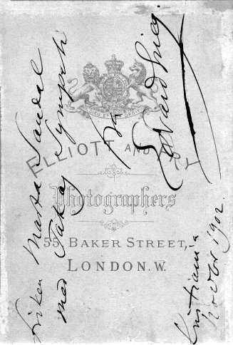 Grieg's inscription to Marta Sandal